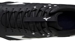 Mizuno unisex adult 9-spike Ambition 2 Mid 9 Spike Men's Metal Baseball Cleat 11, Black-white (9000), 11 US