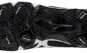 Mizuno unisex adult 9-spike Ambition 2 Mid 9 Spike Men's Metal Baseball Cleat 11, Black-white (9000), 11 US