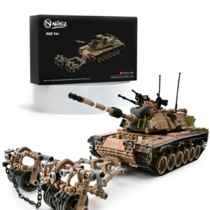 Nifeliz M60 MAGACH Main Battle Tank Building Kit, Collectible Model Army Tank for Teens and Adults(1753 Pieces)