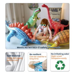 SELPONT c Inflatable Dinosaur Party Supplies Birthday Decorations Balloon Dinosaur Birthday Party Supplies Blow up 3-5-12th Kids Toys(Tyrannosaurus, Stegosaurus, Brachiosaurus Ankylosaurus)