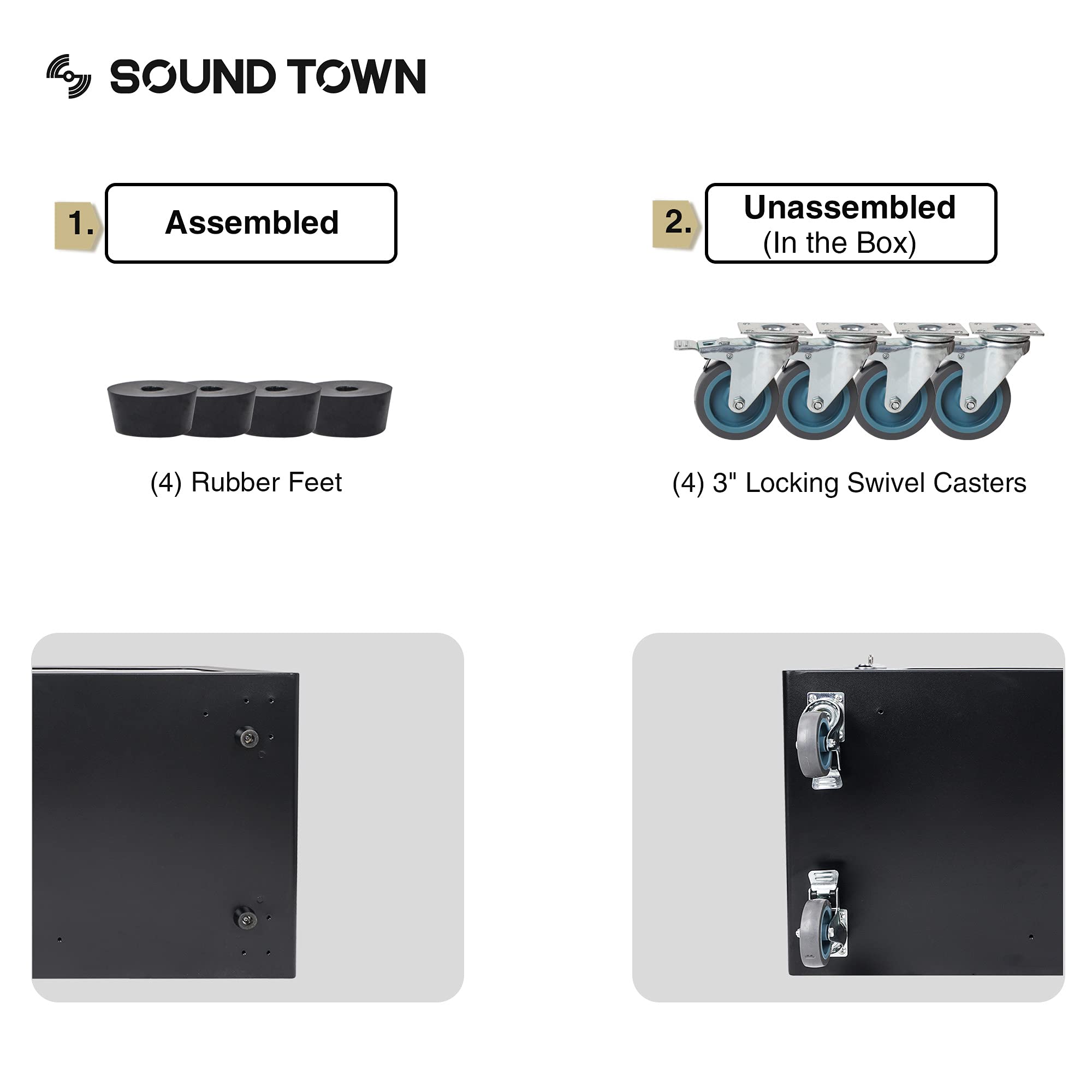 Sound Town Multi-Device Charging Cart with 16 USB Charging Ports and Casters, for iPads, Tablets, Wall Mountable (STCC-USB16US)