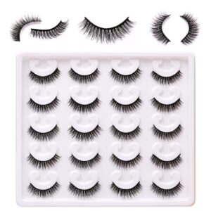false lashes natural look 6d thick faux mink lashes 10 pairs 100% handmake reusable fluffy volume full strip eye lashes