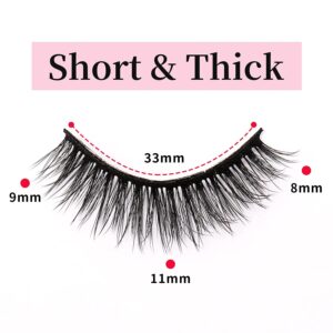 False Lashes Natural Look 6D Thick Faux Mink Lashes 10 Pairs 100% Handmake Reusable Fluffy Volume Full Strip Eye Lashes