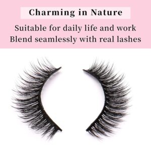 False Lashes Natural Look 6D Thick Faux Mink Lashes 10 Pairs 100% Handmake Reusable Fluffy Volume Full Strip Eye Lashes