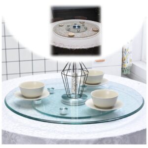 heavy duty turntable kitchen lazy susan, 24 in 28 in 36 in round rotating turntable for kitchen, countertop, office, dining table serving tray - clear spinning smooth (size : 60cm/23.6in)