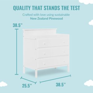 Dream On Me Mason Modern Changing Table with Free Changing Pad in White, Three Spacious Drawers, Made of New Zealand Pinewood, Includes 1" Mattress Pad and Anti-Tipping Kit