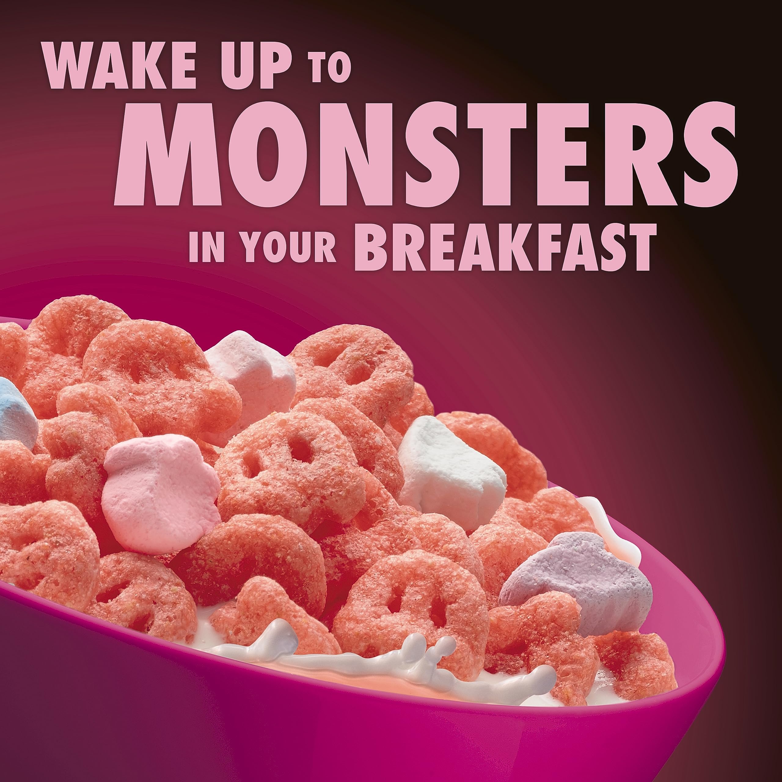 Franken Berry Cereal with Monster Marshmallows, Kids Breakfast Cereal, Limited Edition, Made with Whole Grain, Family Size, 16 oz