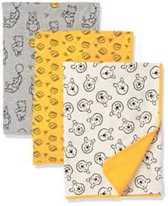 amazon essentials disney | marvel | star wars unisex kids' swaddle blankets, pack of 3, 3-pack winnie the pooh oh bother, one size