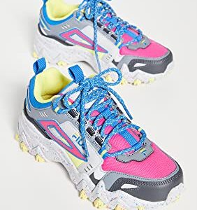 FILA Women's Oakmont TR Sneaker, Pink Glo/Monument/Electric Blue, 7