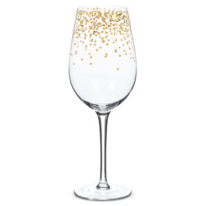 abbott collection 27-gala-gob confetti wine glass, clear/gold