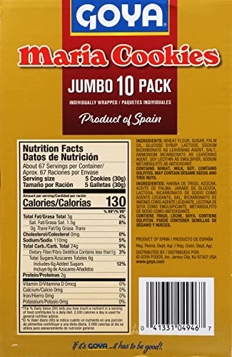 Goya Foods Maria Cookies, Jumbo Pack, 7 Ounce (Pack of 10)