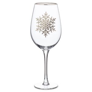 abbott collection 27-frost-gob snowflake wine glass, clear/silver