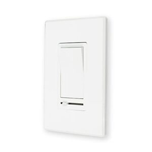 cleanlife single pole led dimmer switch - modern, low profile triac dimmer light switch - 3-way rocker - universally compatible with all ultralux light fixtures - light switch cover plate included