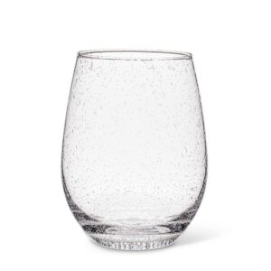 abbott collection seeded stemless wine glass-4.5" h