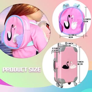 18 Inch Girl Doll Travel Suitcase Play Set Doll Clothes - Accessories Including Luggage Cute Backpack 2 Sets of Doll-Clothes- Shoes Camera Computer Phone Tablet Passport ARTST