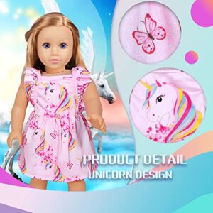 18 Inch Girl Doll Travel Suitcase Play Set Doll Clothes - Accessories Including Luggage Cute Backpack 2 Sets of Doll-Clothes- Shoes Camera Computer Phone Tablet Passport ARTST