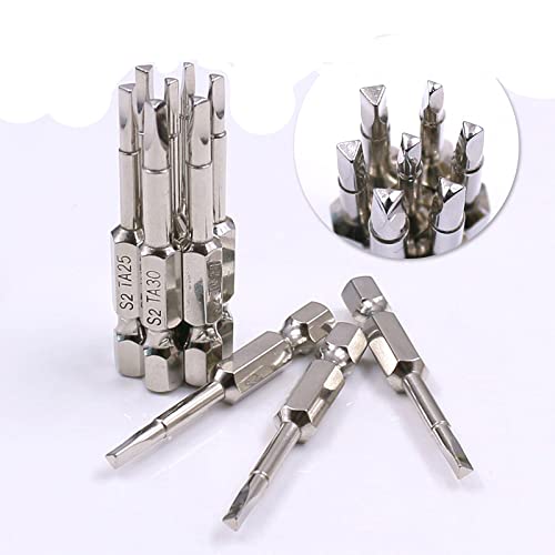 Uacen 5 Piece Magnetic Triangle Screwdriver Bit, S2 Steel Triangular Screwdriver Bit Set 1/4 Inch Hex Triangle Drill, 50 mm Length