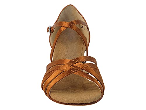 Very Fine Women's Salsa, Latin, Practice Ballroom Dance Shoes - S9216 (S9216 Copper Tan Satin 1.2" Cuban Heel, numeric_6_point_5)