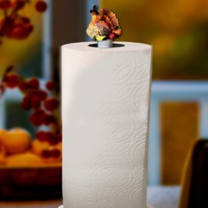 Christmas Kitchen Decor - Unique Paper Towel Holder W/Interchangeable Seasonal Decoration Tops - Christmas Paper Towel Holder - Holiday Tops Christmas Tree, Turkey Pumpkin 3 Fall