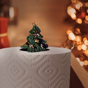 Christmas Kitchen Decor - Unique Paper Towel Holder W/Interchangeable Seasonal Decoration Tops - Christmas Paper Towel Holder - Holiday Tops Christmas Tree, Turkey Pumpkin 3 Fall