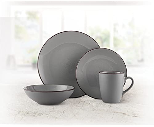 Pfaltzgraff Pierce 16-Piece Dinnerware Set, Service for 4, Gray