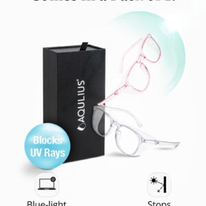 Aqulius 2 Pack Stylish Safety Glasses Goggles Anti Fog, Scratch Resistant, Safety Glasses for Women, Blue Light, Glasses for Nurses