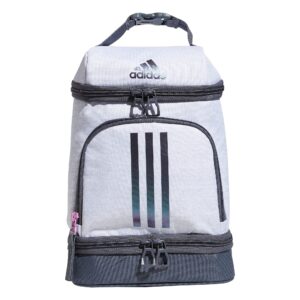adidas excel 2 insulated lunch bag, jersey white/shadow chrome/onix grey, one size