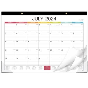 2024-2025 desk calendar - large desk calendar 2024-2025, july 2024 - june 2025, 17" x 12", large ruled blocks, tear off, corner protectors, desk/wall calendar for planning and organizing