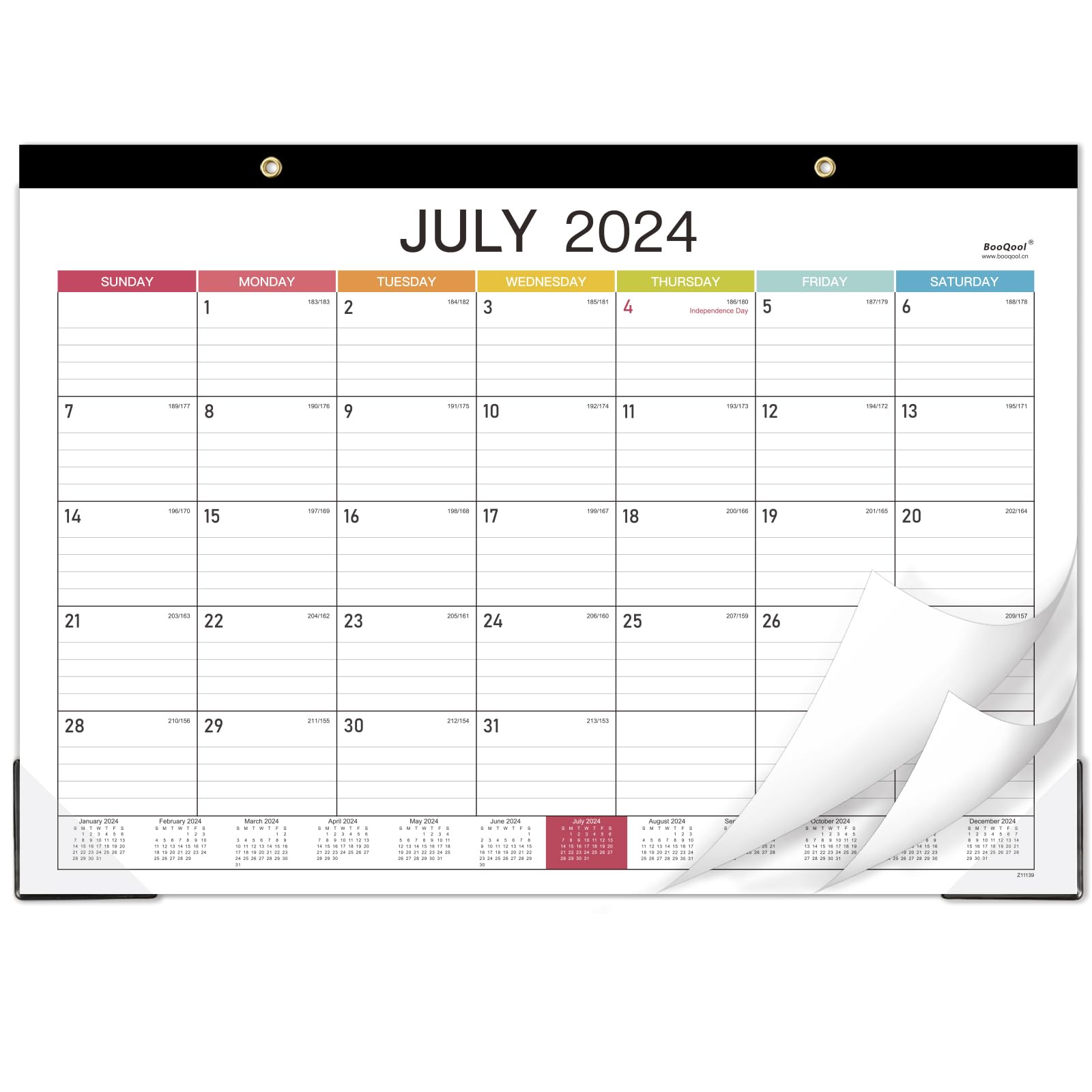 2024-2025 Desk Calendar - Large Desk Calendar 2024-2025, JULY 2024 - JUNE 2025, 17" x 12", Large Ruled Blocks, Tear Off, Corner Protectors, Desk/Wall Calendar for Planning and Organizing