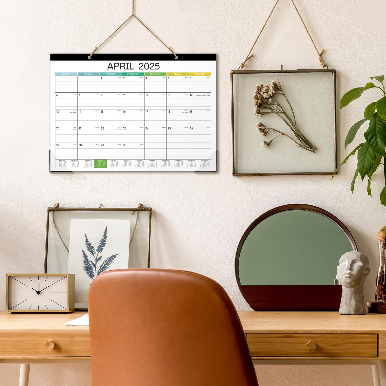 2024-2025 Desk Calendar - Large Desk Calendar 2024-2025, JULY 2024 - JUNE 2025, 17" x 12", Large Ruled Blocks, Tear Off, Corner Protectors, Desk/Wall Calendar for Planning and Organizing