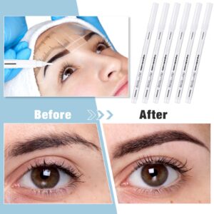 8 Pieces Microblading Marker Pen with Paper Ruler Skin Marker Eyebrow Permanent Makeup Position Mark Tools Markers Pen for Eyebrow Lips Skin