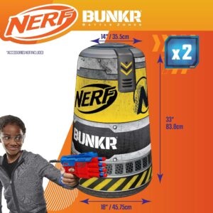 NERF BUNKR Officially Licensed Stadium Pack Inflatable Battlezone - 9 Piece Barricade Shield Bunker Set - Perfect for NERF Party NERF War