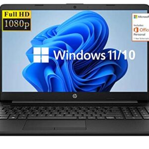 2022 Newest HP 15.6" FHD IPS Laptop Computer, Intel Celeron N4020(up to 2.8 GHz), 8GB RAM, 128GB SSD, Office 365, HDMI, Bluetooth, Webcam, USB-C, Windows 10S, Black, Online Class Ready, JVQ Mousepad