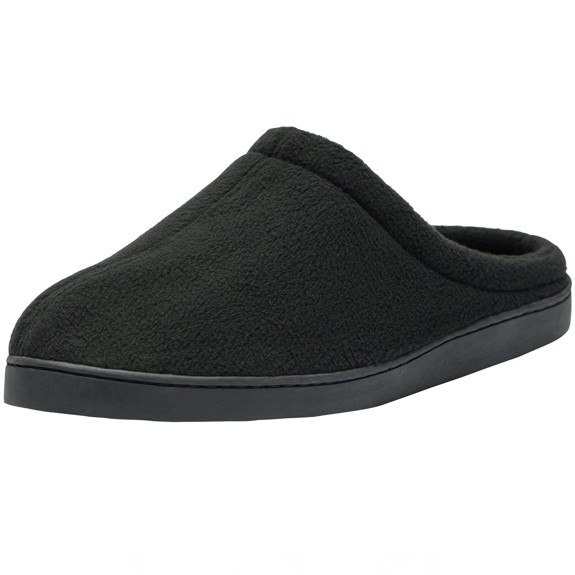 Alpine Swiss Peter Mens Memory Foam Wide Fleece Clog Slippers Slip On House Shoes Black 10 W US