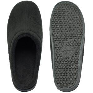 Alpine Swiss Peter Mens Memory Foam Wide Fleece Clog Slippers Slip On House Shoes Black 10 W US