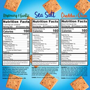 Keto Almond Flour Crackers Variety Pack - Gluten Free, Low Carb, No Sugar
