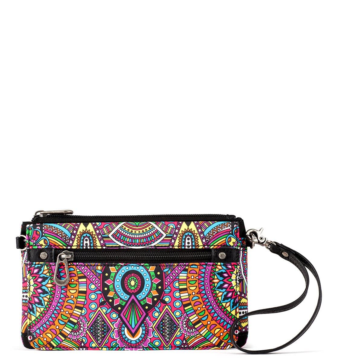 Sakroots Womens Eco-twill Sakroots Corin Smartphone Flap Crossbody in Eco Twill, Rainbow Wanderlust, One Size US