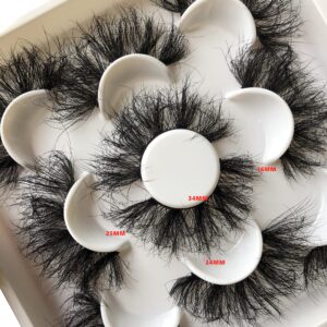 False Eyelashes Pooplunch Fluffy 25MM Dramatic Faux Mink Lashes 5 Pairs Pack 8D Thick Long Crossed Fake Eye Lashes Multipack