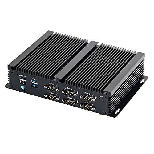 HUNSN Industrial Computer, IPC, Fanless Mini PC, Windows 11 Pro or Linux Ubuntu, I7 10510U 10810U, IM07, GPIO, Watchdog, WOL, SIM Slot, 2 x LAN, 6 x COM, 32G DDR4 RAM, 256G SSD, 1TB HDD