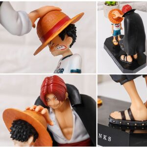 ZKTSRY Anime One Piece Shanks Touching Luffy Figures Anime Action FigureFigures Model, Cake Topper Birthday Cake Decoration Anime Theme Doll Figure