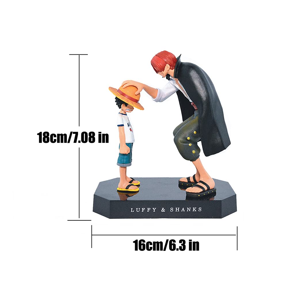 ZKTSRY Anime One Piece Shanks Touching Luffy Figures Anime Action FigureFigures Model, Cake Topper Birthday Cake Decoration Anime Theme Doll Figure