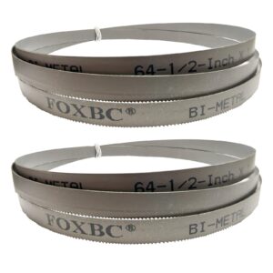 foxbc 64-1/2" x 1/2" x 0.02" x 24 tpi metal bandsaw blade cutting for harbor freight, wen 3970, jet band saw - 2 pack
