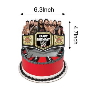 Wrestling Party Supplies Birthday Birthday Party Decorations Set ,Include Backdrop, Banner Balloons Cake Tops