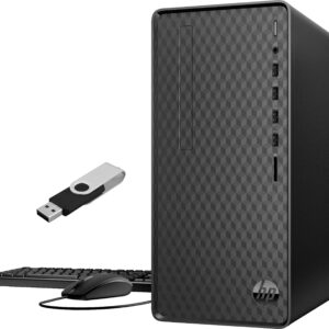 HP 2021 Pavilion Desktop AMD Ryzen 7 5700G 8-Core CPU Radeon Graphics with HDMI and VGA Outputs 32GB DDR4 1TB M.2 NVMe SSD + 2TB HDD No DVD WiFi RJ45 Windows 10 Professional w/RE 32GB USB Drive