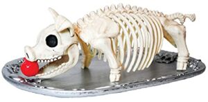 seasons usa roasted pig roast skeleton on a platter tray prop halloween decoration