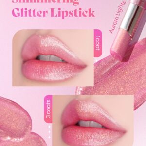 AMTS Tinted Moisture Color Lip Balm - Aurora Lights | Hydrating Glitter Lipstick | Pearl Shimmering Daily Lip Makeup for dry, cracked, chapped lips | korean beauty Moisture Lip Tint