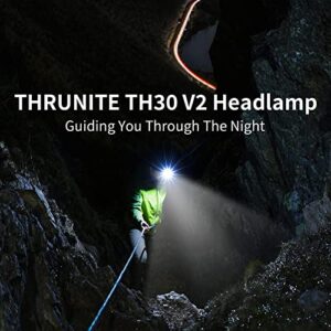 ThruNite TH30 V2 LED Headlamp, USB C Rechargeable Head Lamp, Ultra-Bright 3320 Lumens Including Rechargeable Battery and Headband, Water Resistant for Camping, Hiking, Hunting, Cycling Cool White - CW