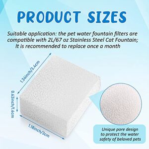 Mudder Pet Replacement Sponge Filters Replacement Pre Filter Sponges for 67oz/ 2L Pet Water Fountain Cat Water Foam Filter Dog Drinking Water Sponge Foam Filters for Pet Dog Cat Fountain (12)