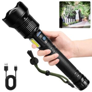 cinlinso flashlights high lumens rechargeable, 990,000 lumens super bright led flash light, 7 modes with cob light, ipx6 waterproof, handheld powerful flashlight for hu∩ting, camping, emerge∩cies