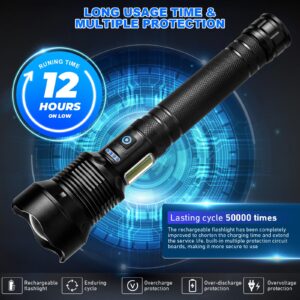 Cinlinso Flashlights High Lumens Rechargeable, 990,000 Lumens Super Bright Led Flash Light, 7 Modes with COB Light, IPX6 Waterproof, Handheld Powerful Flashlight for hu∩ting, Camping, Emerge∩cies